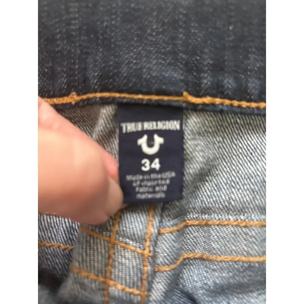 True Religion GENO Men’s Relaxed Slim Jeans Size 34 Dark Wash